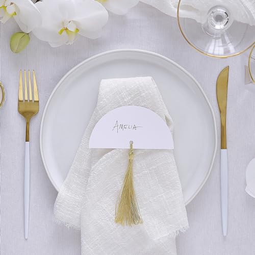 Ginger Ray White Textured Place Card Holders with Gold Tassels Wedding Table Decorations 6 Pack Ginger Ray White Textured Place Card Holders with Gold Tassels Wedding Table Decorations 6 Pack von Ginger Ray