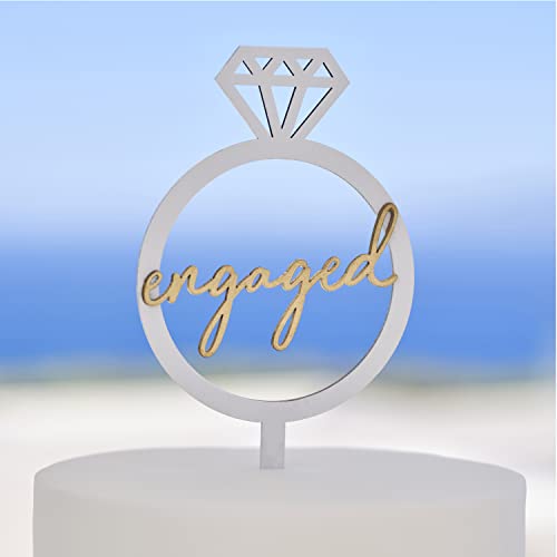 Ginger Ray Weißes und goldenes Holz Verlobungsring Engaged Kuchendekoration, Mehrfarbig Ginger Ray Weißes und goldenes Holz Verlobungsring Engaged Kuchendekoration, Mehrfarbig von Ginger Ray