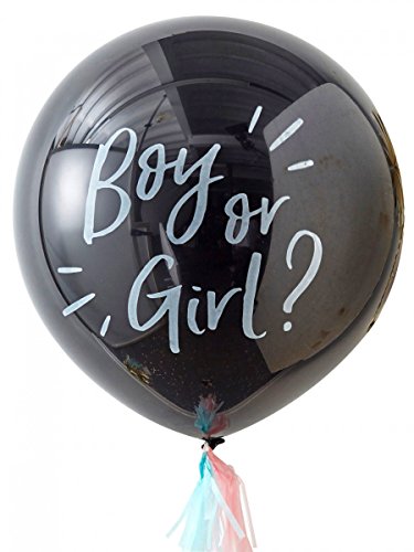 Ginger Ray XXL Luftballon Boy or Girl ? inkl. Konfetti Babyparty rosa hellblau, Schwarz von Ginger Ray