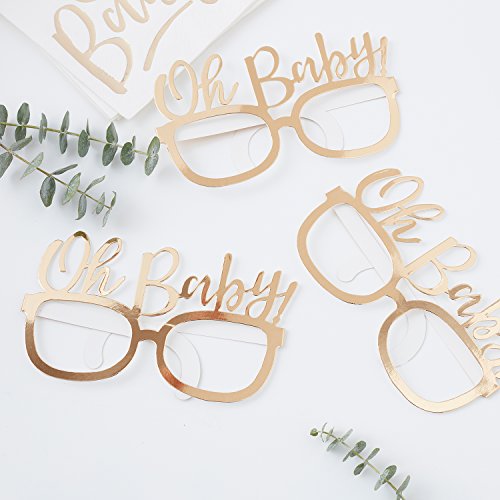 Ginger Ray Gold Foiled Oh Baby Shower 8 Stück, Funglasses 8pk von Ginger Ray