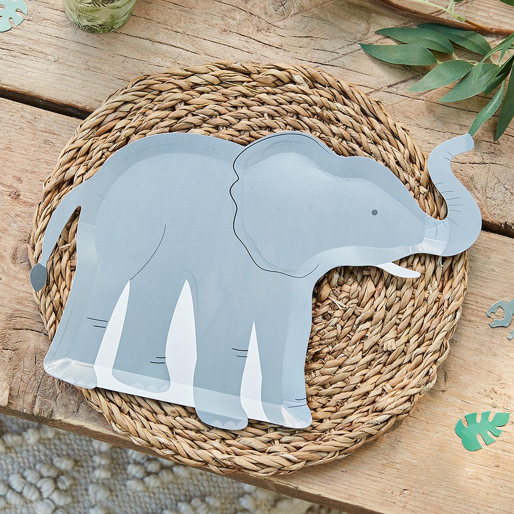Pappteller in Elefanten-Form, 8er Pack, 30cm x 24,5cm Pappteller in Elefanten-Form, 8er Pack, 30cm x 24,5cm von Ginger Ray