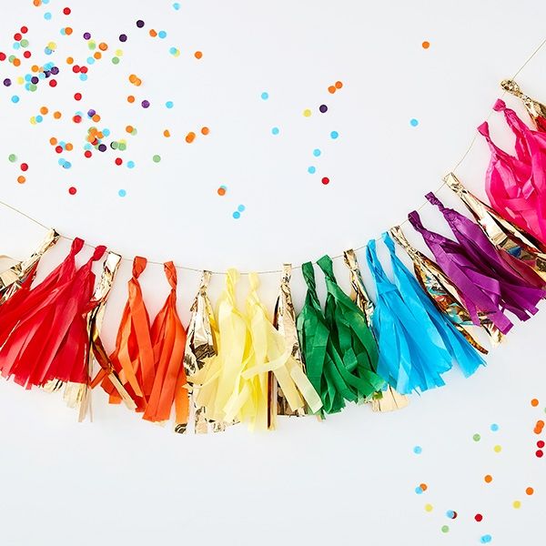 Quasten-Girlande in bunt und gold, 1,5m Quasten-Girlande in bunt und gold, 1,5m von Ginger Ray