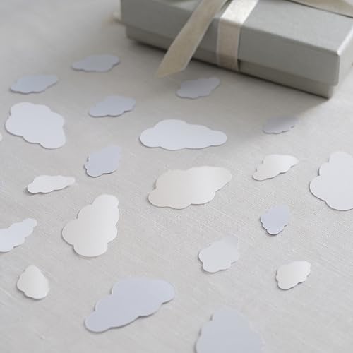 Weißes & Perlglanz-Konfetti in Wolkenform, 13 g Packung für Babyparty-Dekorationen, neutrales und geschlechtsfreundliches Konfetti für Babypartys Weißes & Perlglanz-Konfetti in Wolkenform, 13 g Packung für Babyparty-Dekorationen, neutrales und geschlechtsfreundliches Konfetti für Babypartys von Ginger Ray