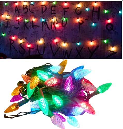 Lichterkette Bunt Batterie Betrieben, Vintage-Amerikanisch 5M 50 LEDs Lichterkette Außen Innen 8 Modi Wasserdicht für Balkon Kinderzimmer Deko von Vercico