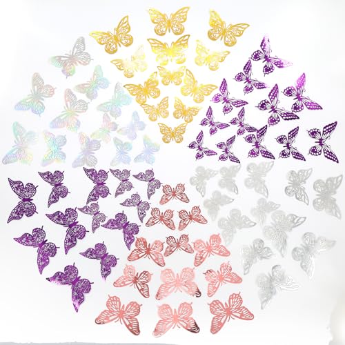 Schmetterlingskuchendekorationen und Cupcake-Topper, 3D-Schmetterlinge für DIY-Projekte, Wandkunst und Babypartys, wiederverwendbares Set mit Klebstoff, 72 Stück Schmetterlingskuchendekorationen und Cupcake-Topper, 3D-Schmetterlinge für DIY-Projekte, Wandkunst und Babypartys, wiederverwendbares Set mit Klebstoff, 72 Stück von Giococo