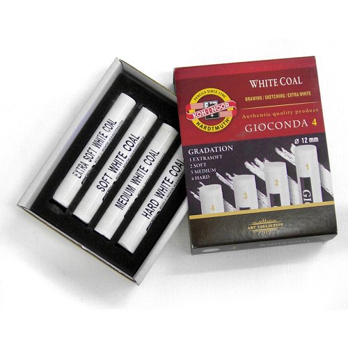 Gioconda 4 Stück Weisskreide extra weich, weich, mittel, hart Weisse Zeichenkohle Set Gioconda 4 Stück Weisskreide extra weich, weich, mittel, hart Weisse Zeichenkohle Set von KOH-I-NOOR