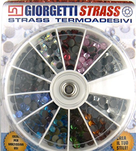 Strasssteine zum Aufbügeln, Hotfix, SS20, 5 mm, 288 Stück, Rad in 11 Farben, Kristall-Sticker von Giorgetti Strass