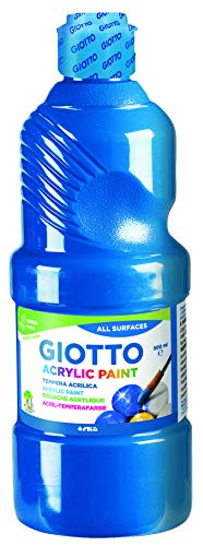 GIOTTO Acrylic Paint Acrylfarbe, mit Glanzeffekt, 500 ml - cyan blau von GIOTTO