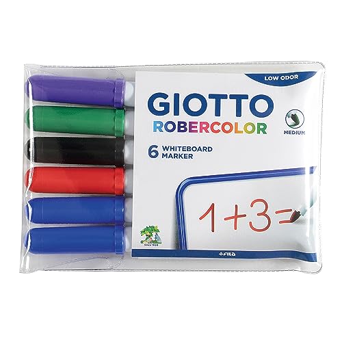 GIOTTO ROBERCOLOR WHITEBOARD MARKER MEDIUM - Set 6 Farben, Rundspitze medium, ca. 3-4mm von GIOTTO