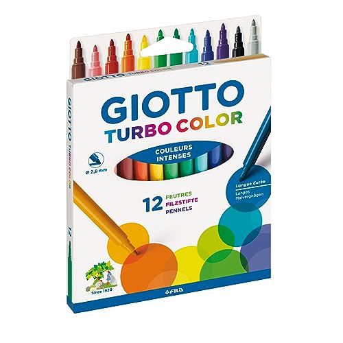 GIOTTO 0719 00 Turbo Color Fasermaler, Buchstabendruck, Mehrfarbig, 12 Farben GIOTTO 0719 00 Turbo Color Fasermaler, Buchstabendruck, Mehrfarbig, 12 Farben von GIOTTO