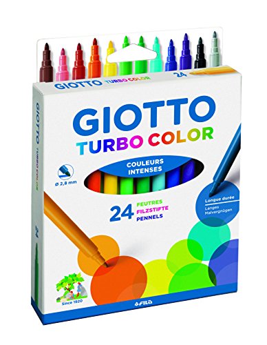 GIOTTO 0724 00 Turbo Color Fasermaler, Mehrfarbig, 24 Farben von GIOTTO