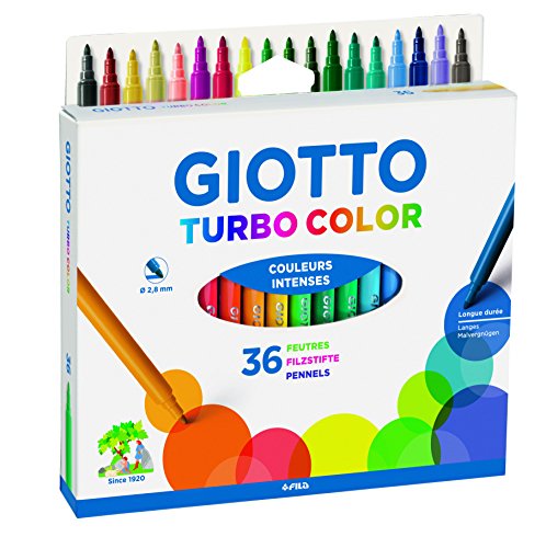 GIOTTO 0726 00 Turbo Color Fasermaler, Mehrfarbig, 36 Farben von GIOTTO