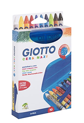 Giotto Cera Maxi Wachsmalkreiden K10 Kunststoffetui aufhängbar von Giotto