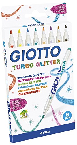 Giotto 4258 00 - Turbo Glitter, 8 Fasermaler, bunt von Giotto