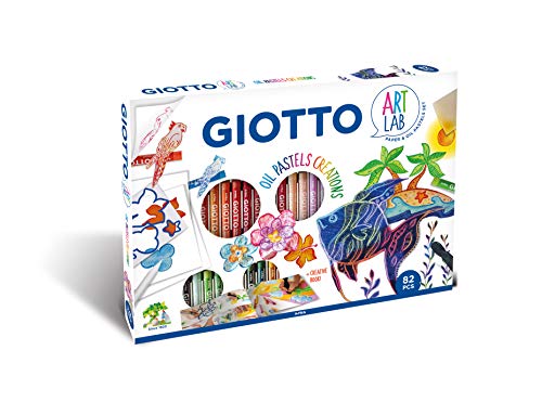 GIOTTO Art Lab Oil Pastels, Kreativset mit Ölpastellkreiden, Heft und Accessoires, 82-teilig, bunt GIOTTO Art Lab Oil Pastels, Kreativset mit Ölpastellkreiden, Heft und Accessoires, 82-teilig, bunt von GIOTTO