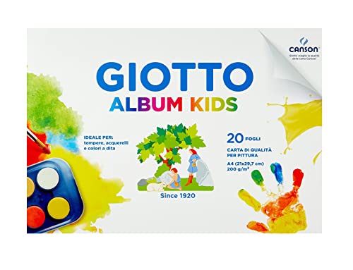 Giotto Kids Album, 20 Blatt, weißes Papier, feinkörnig, A4, 200 g/m² von GIOTTO