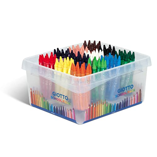 Giotto Wachsmalstifte Schoolpack 144 Stück, 12 x 12 Farben sortiert von Giotto