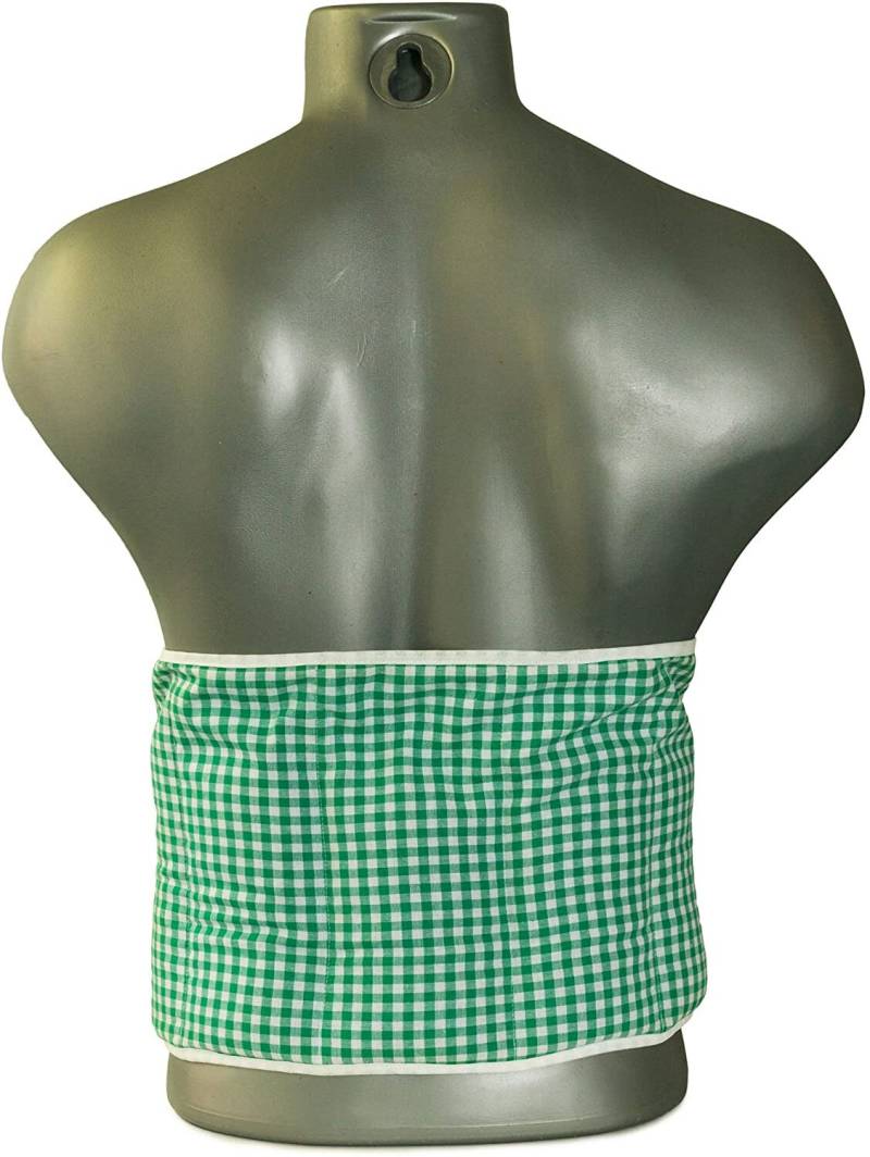 Wärme Körnerkissen Grün-Weiß - Großes Wärmekissen, Gürtel Mit Klettverschluss Für Rücken, Lenden. Rückenkissen, Ca. 135cm Lang, 7-Kammer von Giraffenland