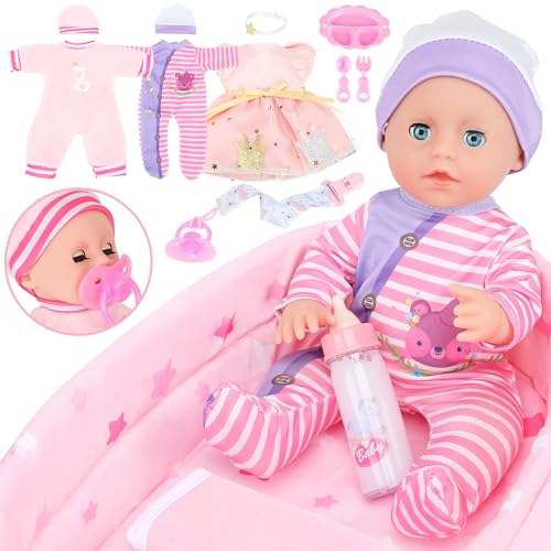 GirlDiary Baby Puppe 12 Zoll mit Zubehör Set, 3 Kleider, Stubenwagen Bett, Fütterung Playset, Baby Puppen Mädchen für 3 4 5 6 7 8 Jahr alt Kleinkind Kinder, Baby Puppe Spielzeug mit Kleidung 00310 GirlDiary Baby Puppe 12 Zoll mit Zubehör Set, 3 Kleider, Stubenwagen Bett, Fütterung Playset, Baby Puppen Mädchen für 3 4 5 6 7 8 Jahr alt Kleinkind Kinder, Baby Puppe Spielzeug mit Kleidung 00310 von GirlDiary
