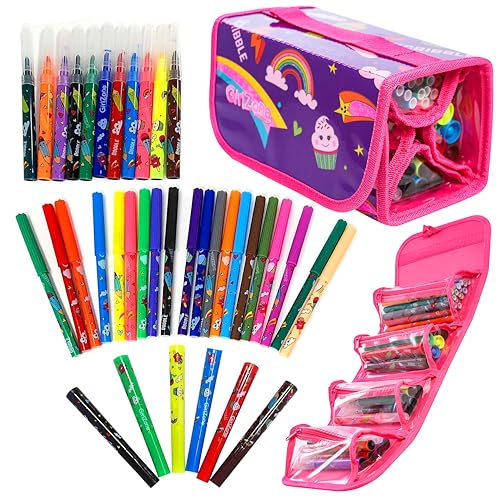 GirlZone Geschenke für Mädchen - Federmappe Mädchen, Schreibset Malset für Mädchen mit 38 Fruchtig-duftenden Filzstiften Kinder Farbstifte Set - Federmäppchen Geburtstagsgeschenk GirlZone Geschenke für Mädchen - Federmappe Mädchen, Schreibset Malset für Mädchen mit 38 Fruchtig-duftenden Filzstiften Kinder Farbstifte Set - Federmäppchen Geburtstagsgeschenk von GirlZone