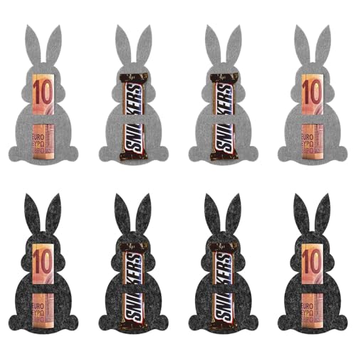8 Stück Ostern Geldgeschenke, Osterhasen Filzdekorationen Geldgeschenk Verpackung für Ostern Hasen aus Filz Ostern Geschenk Lustige Osterdekoration zum Verschenken für Geld von Girlove
