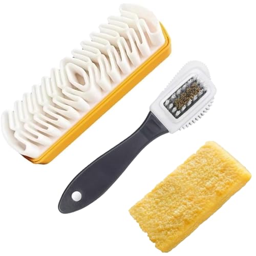 Wildlederbürste für Schuhe,2pcs Suede Brush,mit Radiergummi Schuhbürste Wildledwer Raulederbürste Kreppbürste Wildleder Pflege Bürste für Rauleder, Nubuk, Veloursleder von GisWell