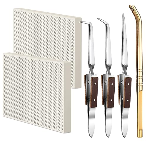 Gisafai 6-teiliges Schmuck-Lötset enthält 2 Waben-Keramikblock, 1 Kupferzange, 3 Pinzetten, Lötplatten, Platten, Juweliere, Schmelzguss-Werkzeuge Gisafai 6-teiliges Schmuck-Lötset enthält 2 Waben-Keramikblock, 1 Kupferzange, 3 Pinzetten, Lötplatten, Platten, Juweliere, Schmelzguss-Werkzeuge von Gisafai