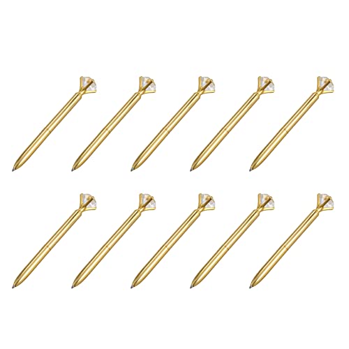Gisoanudt 10X Kawaii Kugelschreiber Kugelschreiber mit Grossen Diamant Schwarz Nachfuellstift Mode Schule Buerobedarf,Golden von Gisoanudt