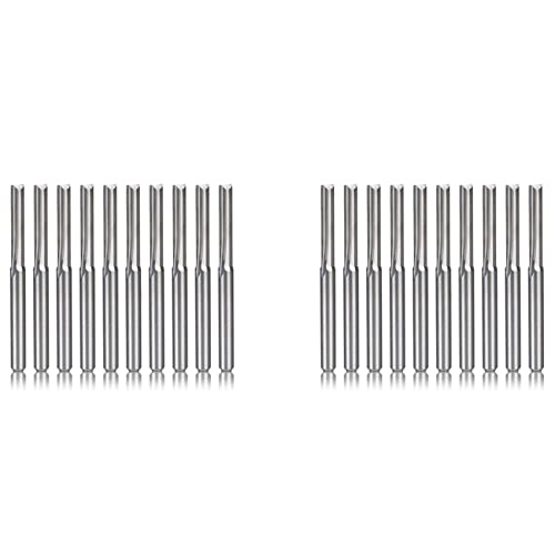 Gisoanudt 20 Stücke 2 Flöte Cnc Fräser 3,175 mm Gerade Schlitz Wolfram Stahl Fräser für Kunststoff von Gisoanudt
