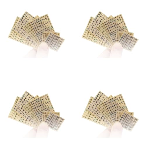 Gisoanudt 24 Kleine 0,12 Alphabet Nummern Aufkleber, Glitzer Legierung, Selbstklebende Buchstaben Aufkleber, Gold/Silber (3 Mm) von Gisoanudt
