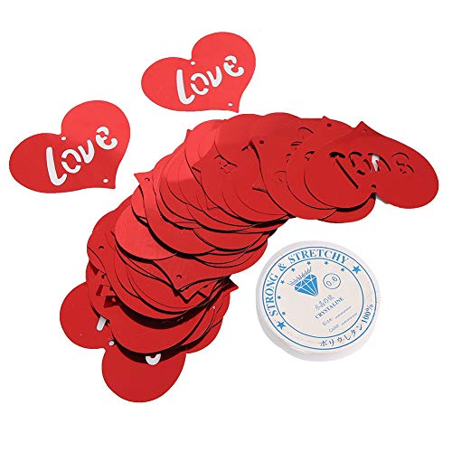 100 Stück Rote Herzförmige Konfetti, Kunststoff-Papierschrott, Geburtstag, Hochzeit, Party, Valentinstag, Dekoration(Liebe rot) von GisooM