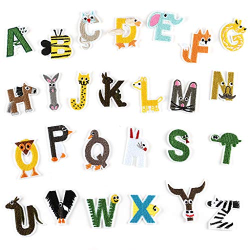1 Set Buchstaben-Patches, bunte Buchstaben, bestickt, zum Aufbügeln, dekorative Reparaturflicken für Kleidung, Dekoration von Gissroys