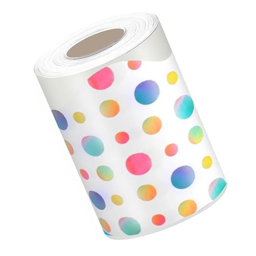 10 M Farbenfrohe Punkte Bulletin Board Border Decorative Klassenzimmer Grenzkleber Bulletin Board Trimmaufkleber Für Schulische Aufkleber Aufkleber Bunte Punkte Trim von Gissroys
