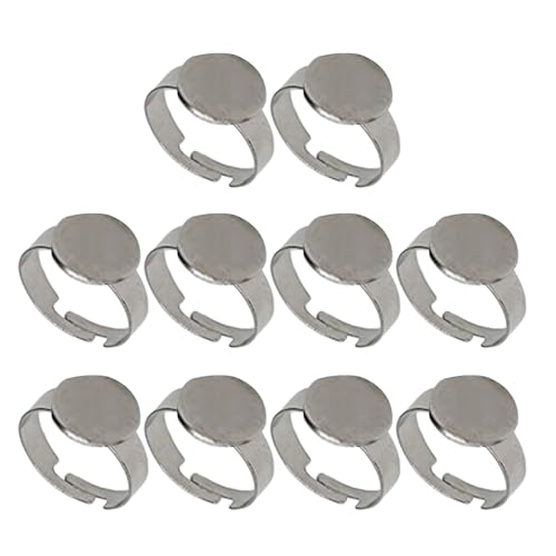 10 Stück verstellbare Basen, verstellbare Edelstahl-Ringe, Halterungen für Schmuckkunst, Schmuckherstellung von Gissroys