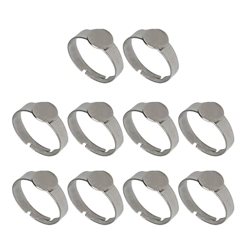 10 Stück verstellbare Basen, verstellbare Edelstahl-Ringe, Halterungen für Schmuckkunst, Schmuckherstellung 10 Stück verstellbare Basen, verstellbare Edelstahl-Ringe, Halterungen für Schmuckkunst, Schmuckherstellung von Gissroys