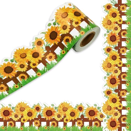 18 M Sonnenblumen Border Tric Bulletin Board Borders Dekorative Aufkleber Bulletin Border Trim Für Klassenzimmerdekorationen von Gissroys