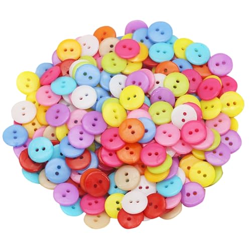 200 Stück Knöpfe mit 2/4 Löchern, bunte Knöpfe, Basteln, Blume, Stern, rund, für Bastelprojekte von Gissroys