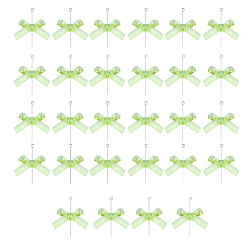 28 transparente Acryl-Schleifenperlen für Schmuckherstellung, Basteln, Charm-Zubehör und Heimdekoration, Verzierungen, Schleifenperlen von Gissroys