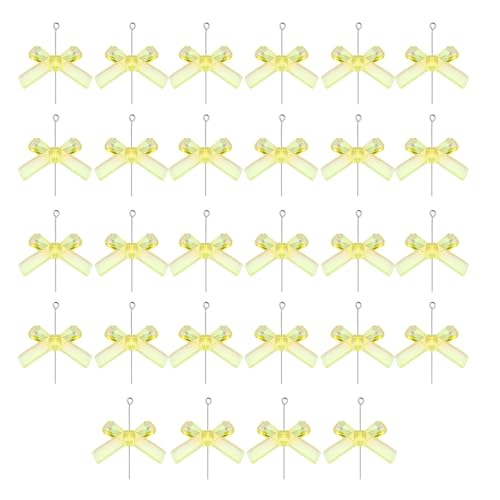 28 transparente Acryl-Schleifenperlen für Schmuckherstellung, Basteln, Charm-Zubehör und Heimdekoration, Verzierungen, Schleifenperlen von Gissroys