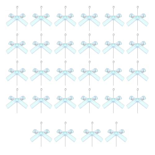 28 transparente Acryl-Schleifenperlen für Schmuckherstellung, Basteln, Charm-Zubehör und Heimdekoration, Verzierungen, Schleifenperlen von Gissroys