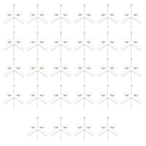 28 transparente Acryl-Schleifenperlen für Schmuckherstellung, Basteln, Charm-Zubehör und Heimdekoration, Verzierungen, Schleifenperlen von Gissroys