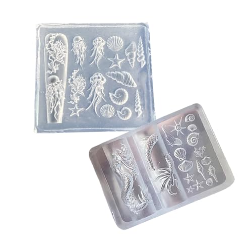 2pcs Silikonhandwerksform Mit Muscheln Schildkröten Seesterne Gravuren Für Schmuck Die Lebensmittelqualität Silikon Nagelform Machen 2pcs Silikonhandwerksform Mit Muscheln Schildkröten Seesterne Gravuren Für Schmuck Die Lebensmittelqualität Silikon Nagelform Machen von Gissroys