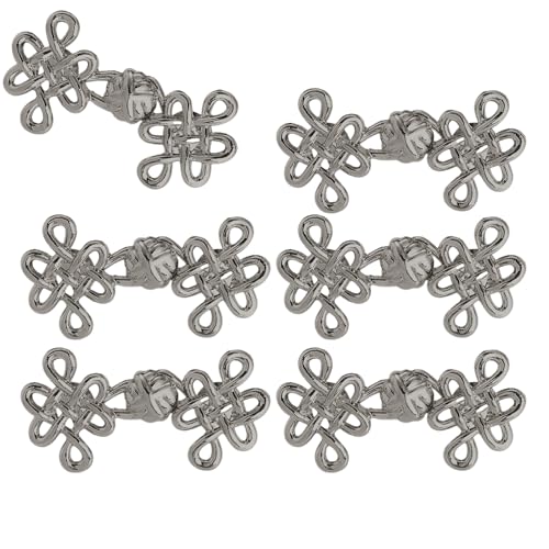 3/6 Stück chinesische Knoten-Taillenspanner für Hosen, Rock, unsichtbare Schnalle, Taillenmieder, Knopf, Kleidung, Zubehör, nicht nähend, Metall, Jeans-Knopf von Gissroys