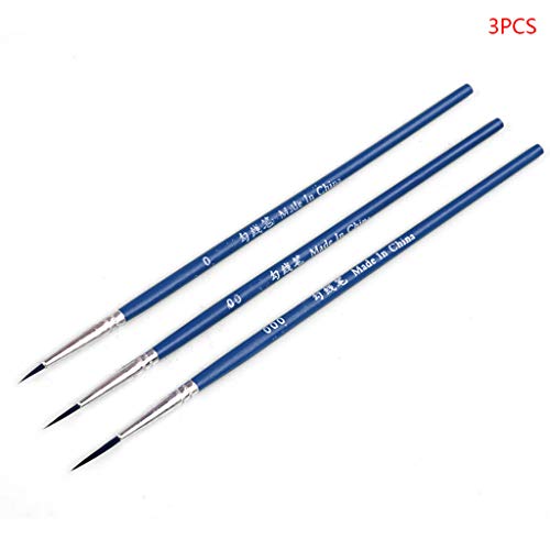 3pcs/Set 0 00 000 Nylonbürstenhaken Line Professionelle Feine Spitze Zeichnung Pinsel Für Acryl Aquarellöl Malmalerei Pinsel Für Wände von Gissroys
