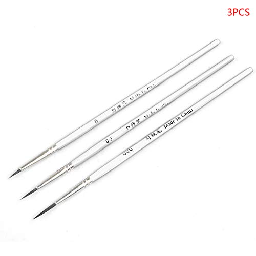 3pcs/Set 0 00 000 Nylonbürstenhaken Line Professionelle Feine Spitze Zeichnung Pinsel Für Acryl Aquarellöl Malmalerei Pinsel Für Wände von Gissroys