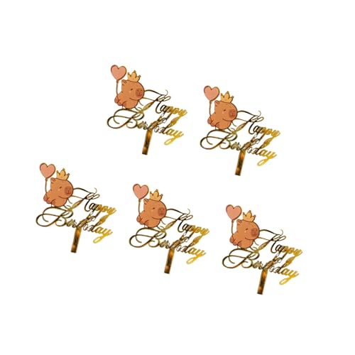 5pcs Cartoon Animal Birthday Party Dekoration Tierkuchen Cupcakes Ornament Für Kinder Erwachsene Partyversorgungen Cupcakes Ornament Für Kinder Erwachsene Lieferungen Lieferungen von Gissroys