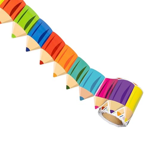 Buntes Bleistiftmuster Grenzverkleidung Wandaufkleber Bulletin Board Border Grenze 25 9 Fuß Für Klassenzimmer Notizen Tafel Tafel PVC Wandaufkleber von Gissroys