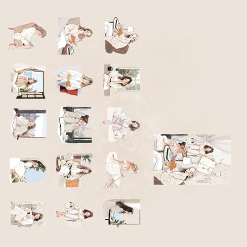Cartoon Aufkleber Reading Girl Sticker Journal Stickers Dekorative Kunstartikel Für Sammelalbum Tagebuch Dekoration Scrapbook Cartoon Lesen Mädchen Schön von Gissroys