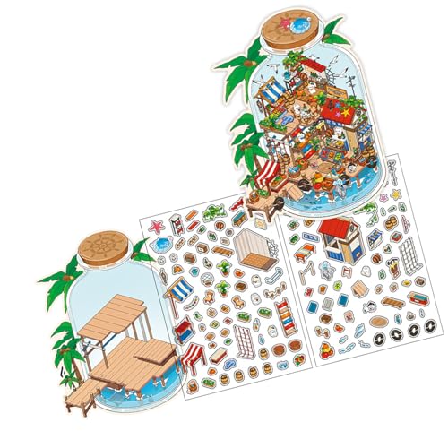 Cartoon Landscape Sticker Dekorative Aufkleber Spielzeugspielszene Machen von Gissroys