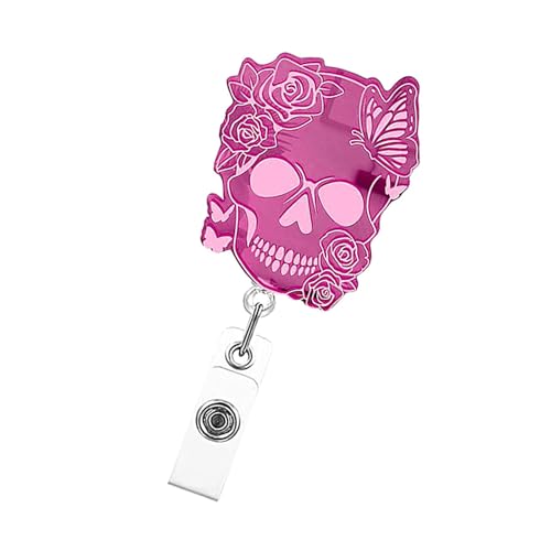 Einziehbarer Schlüsselbades Badge Reel Acryl Carabiner Schädel Badge Einfach Zu Bedienen Für Namenskartenschlüsselkettenverengungen Retractable Skull Rollen Carabiner von Gissroys